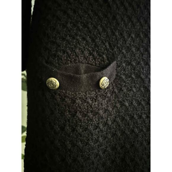 Tibi Womens Vintage Y2K Black Wool Cashmere Midi Old Money Sweater Dress Sz M - Picture 3 of 10